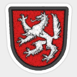 Low Poly Coat of Arms Red Sticker